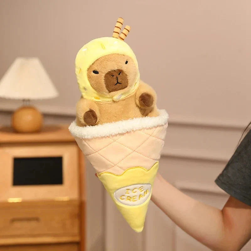 Capybara Soft Ice Cream Waffle Plush