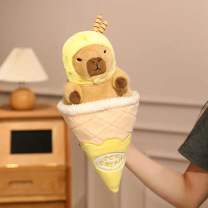 Capybara Soft Ice Cream Waffle Plush