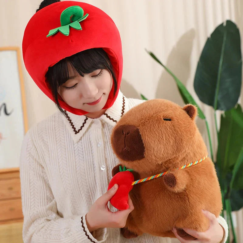 Capybara with Vegetable Hats Plushie