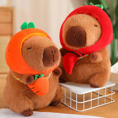Capybara with Vegetable Hats Plushie