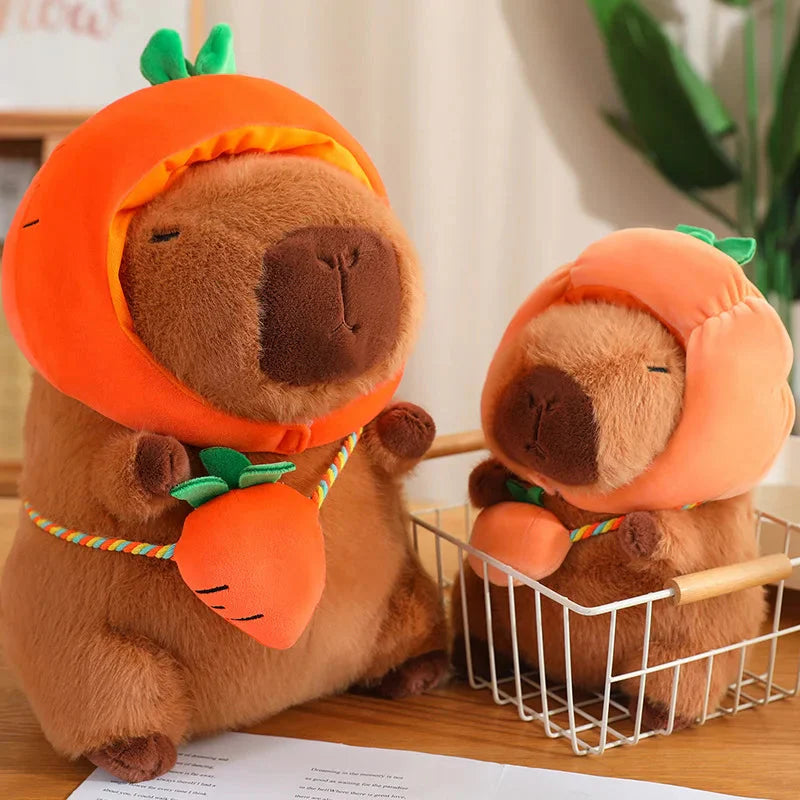 Capybara with Vegetable Hats Plushie