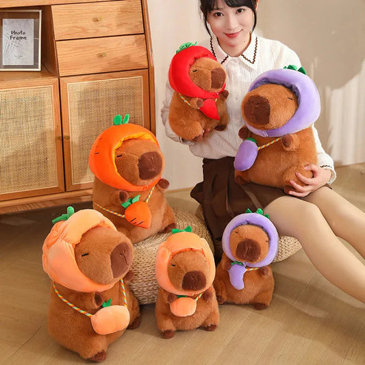 Capybara with Vegetable Hats Plushie