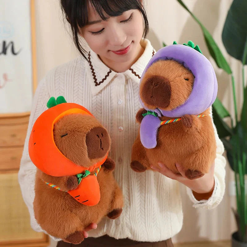 Capybara with Vegetable Hats Plushie