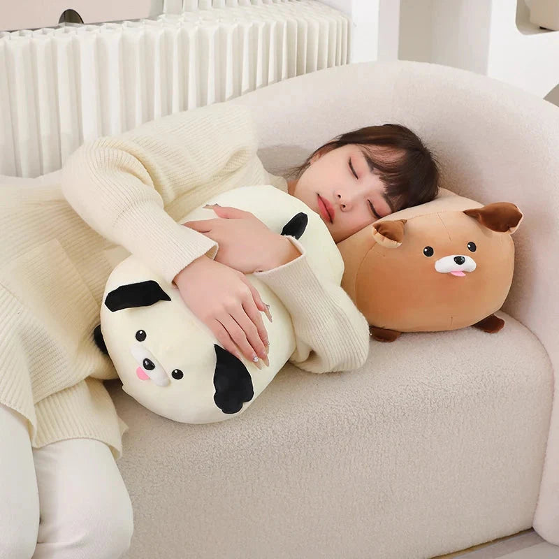 Cheerful White Brown Dog Plushies