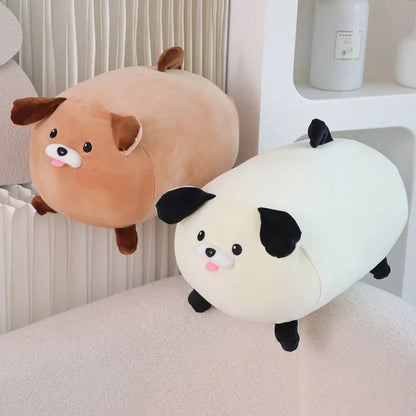 Cheerful White Brown Dog Plushies