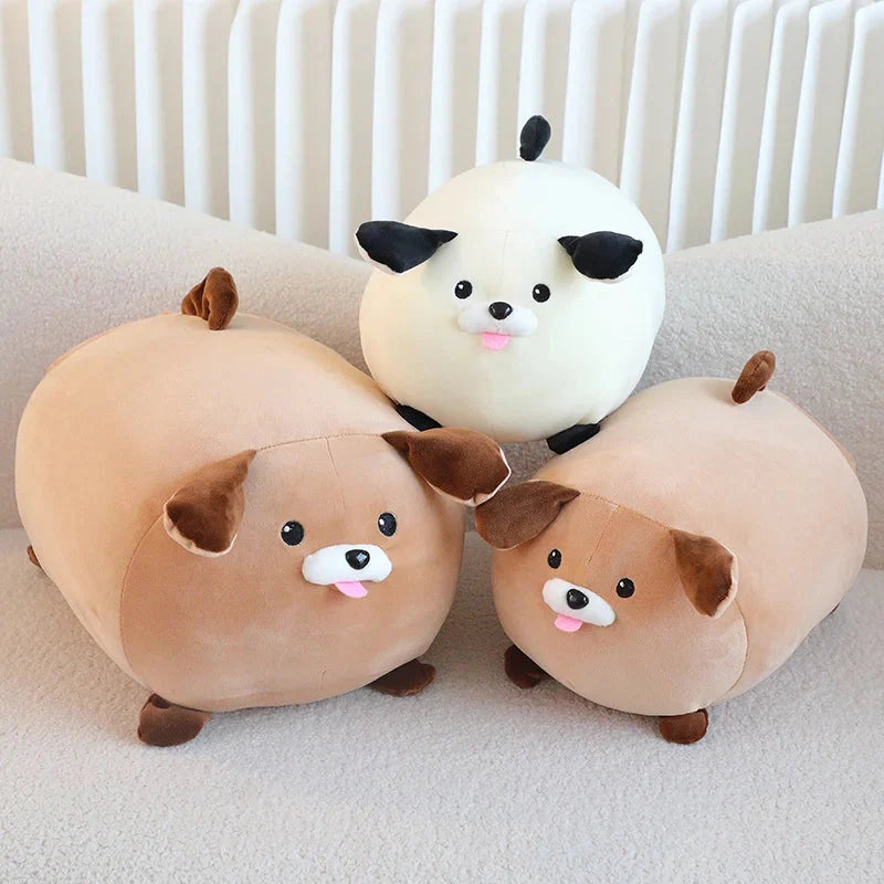 Cheerful White Brown Dog Plushies