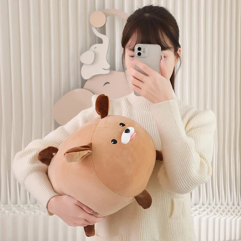 Cheerful White Brown Dog Plushies