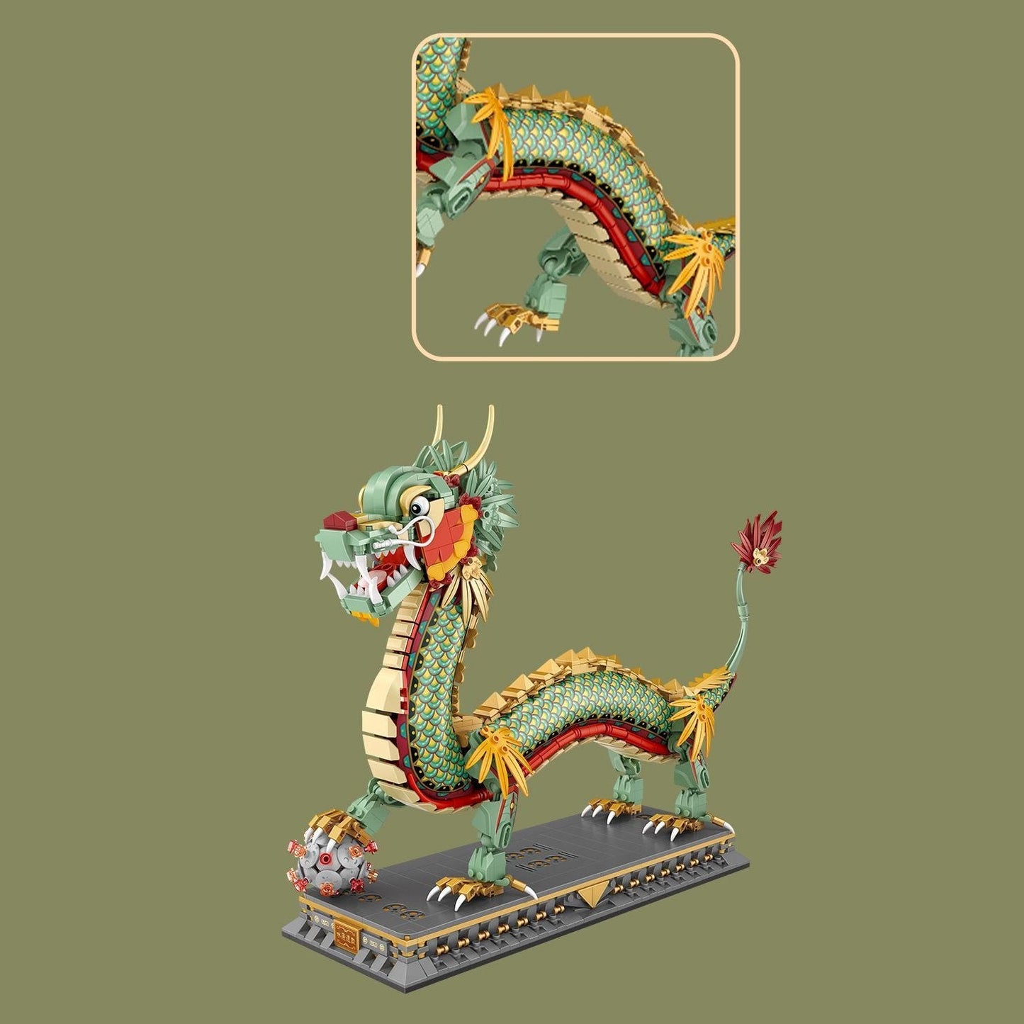 Chinese Dragon Statue Nano Building Blocks
