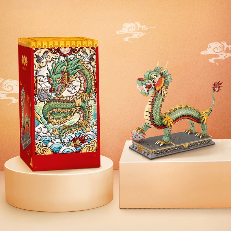 Chinese Dragon Statue Nano Building Blocks