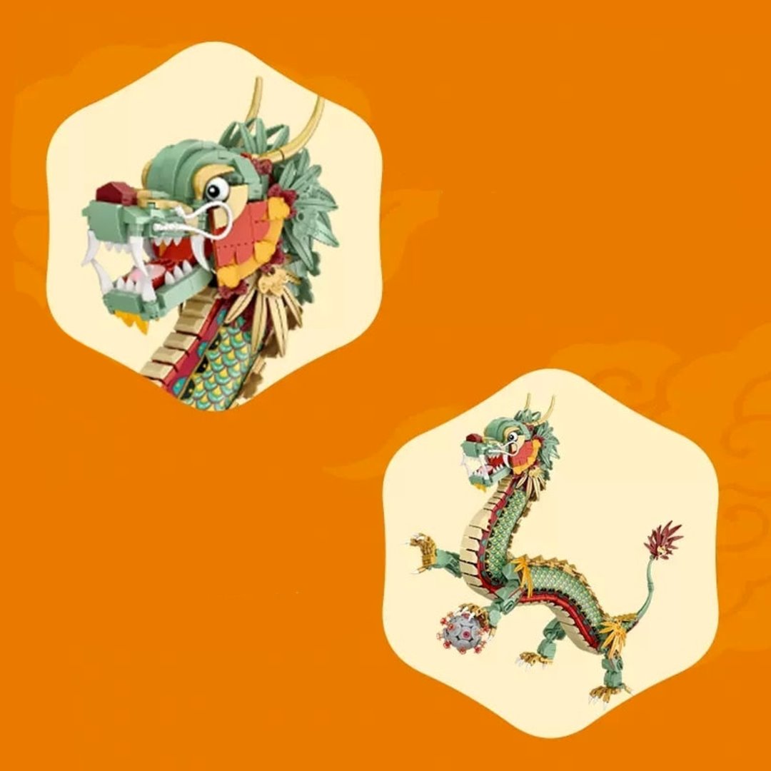 Chinese Dragon Statue Nano Building Blocks