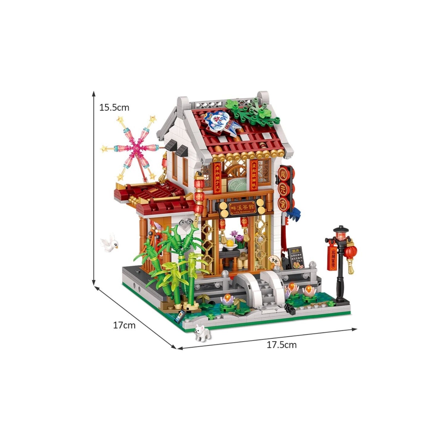 Chinese Street Lake Bridge Pavilion Teahouse Micro Building Set Collection