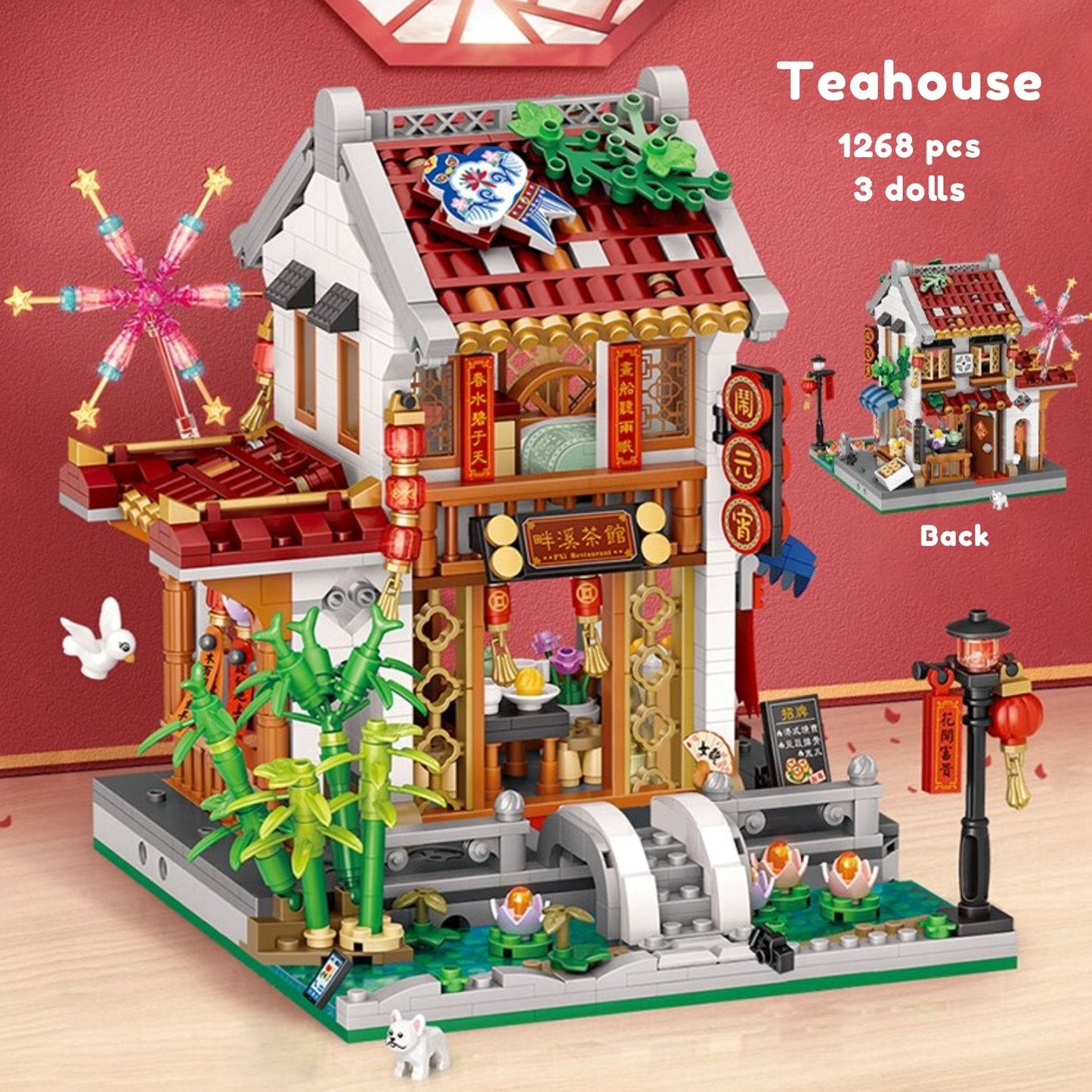 Chinese Street Lake Bridge Pavilion Teahouse Micro Building Set Collection