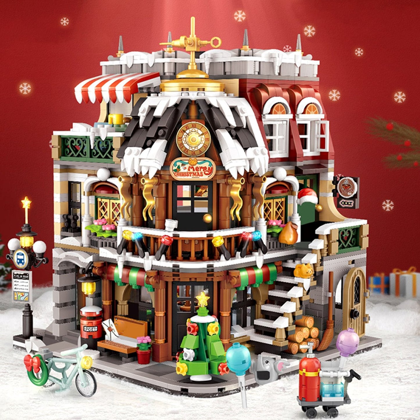 Christmas Cafe Shop Nano Building Block