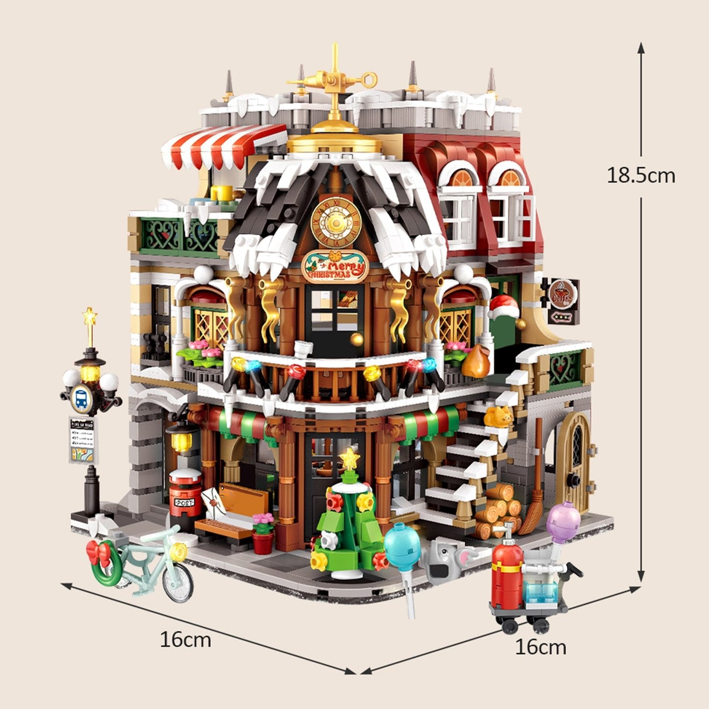 Christmas Cafe Shop Nano Building Block