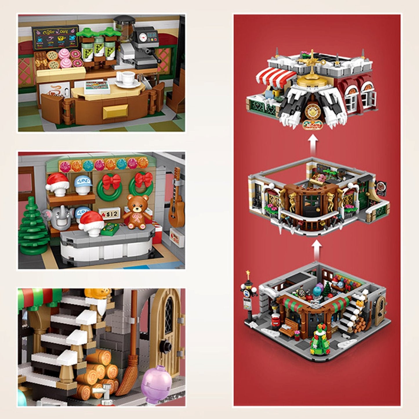 Christmas Cafe Shop Nano Building Block