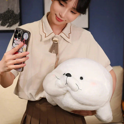 Chubby Cheeks White Grey Seal