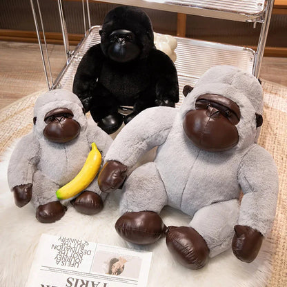 Chunky Black Silver Gorilla Ape Plushies