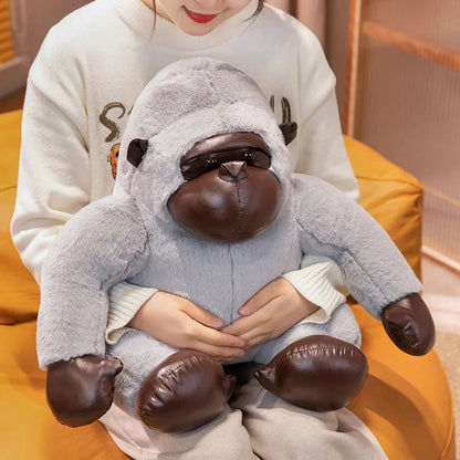 Chunky Black Silver Gorilla Ape Plushies