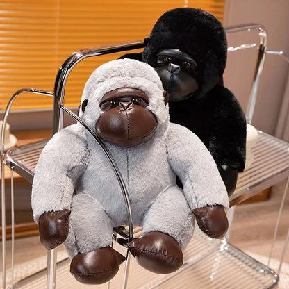Chunky Black Silver Gorilla Ape Plushies