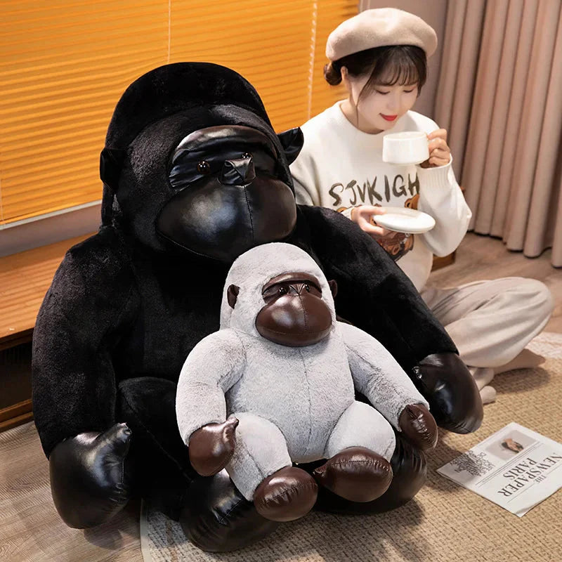 Chunky Black Silver Gorilla Ape Plushies