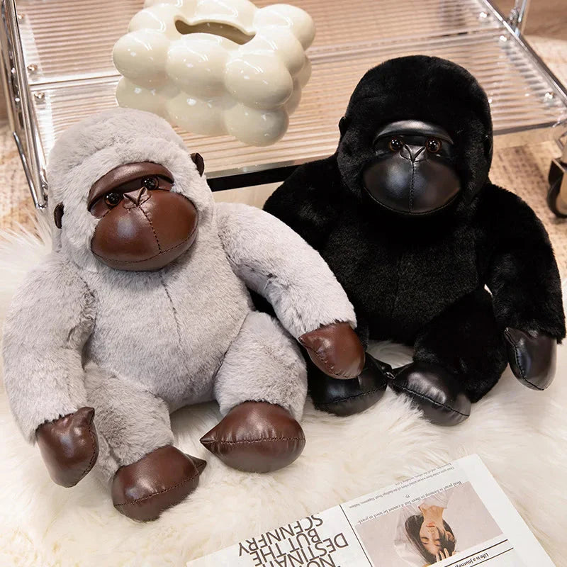 Chunky Black Silver Gorilla Ape Plushies