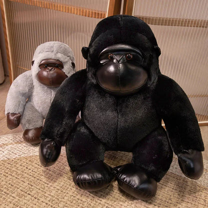 Chunky Black Silver Gorilla Ape Plushies