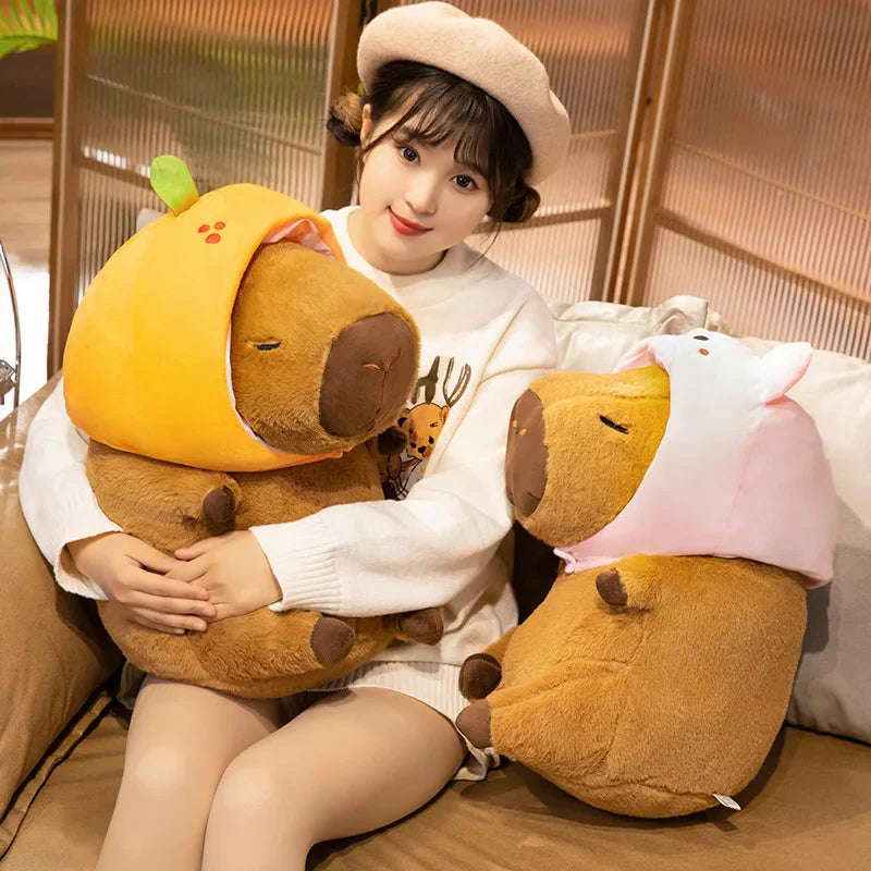 Chunky Kawaii Capybara Plush with Hat