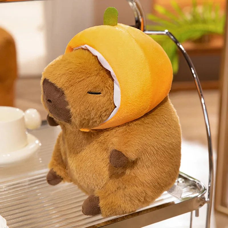 Chunky Kawaii Capybara Plush with Hat
