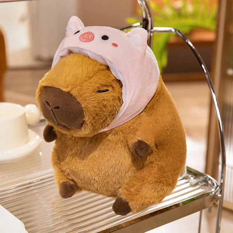 Chunky Kawaii Capybara Plush with Hat