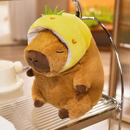 Chunky Kawaii Capybara Plush with Hat