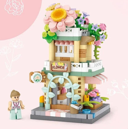 City View Ice Cream Panda Cafes Flower Camera Shops Micro Building Sets