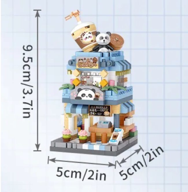 City View Ice Cream Panda Cafes Flower Camera Shops Micro Building Sets