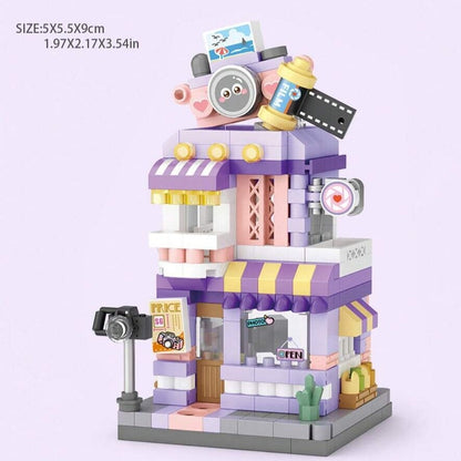 City View Ice Cream Panda Cafes Flower Camera Shops Micro Building Sets
