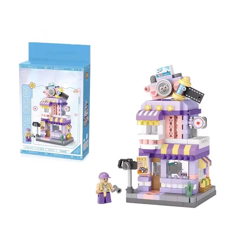City View Ice Cream Panda Cafes Flower Camera Shops Micro Building Sets