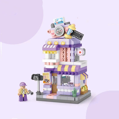 City View Ice Cream Panda Cafes Flower Camera Shops Micro Building Sets