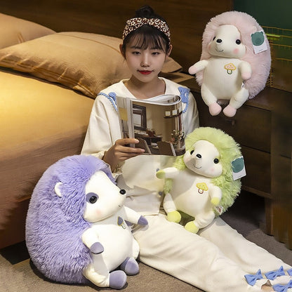 Colorful Sitting Hedgehog Family Plushies