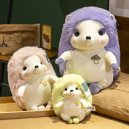 Colorful Sitting Hedgehog Family Plushies