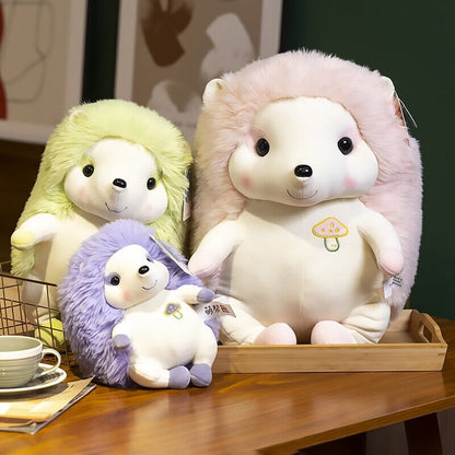 Colorful Sitting Hedgehog Family Plushies