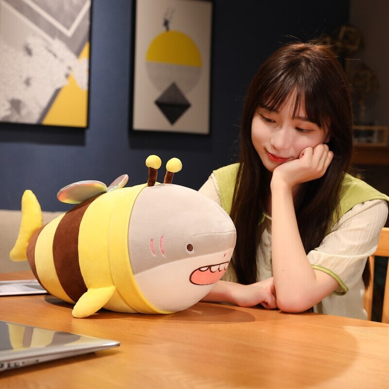 Cute Chonky Half Shark Half Bee Plushie