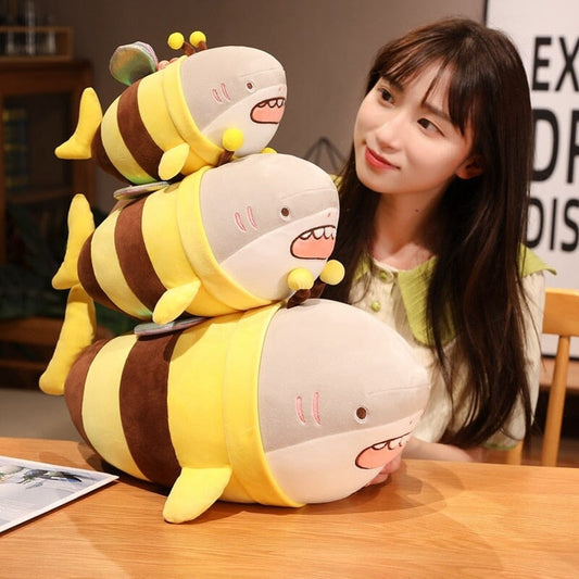 Cute Chonky Half Shark Half Bee Plushie