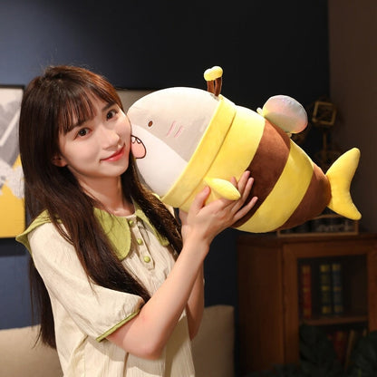 Cute Chonky Half Shark Half Bee Plushie