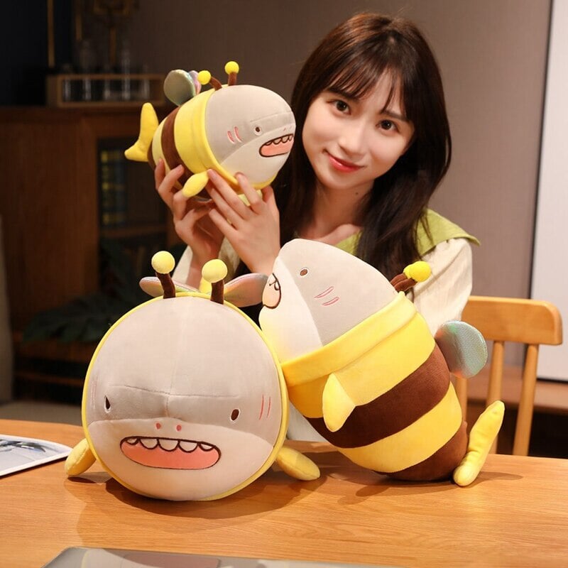 Cute Chonky Half Shark Half Bee Plushie