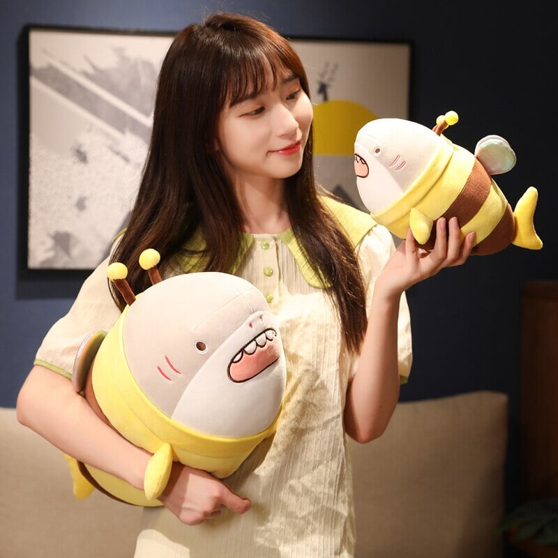 Cute Chonky Half Shark Half Bee Plushie
