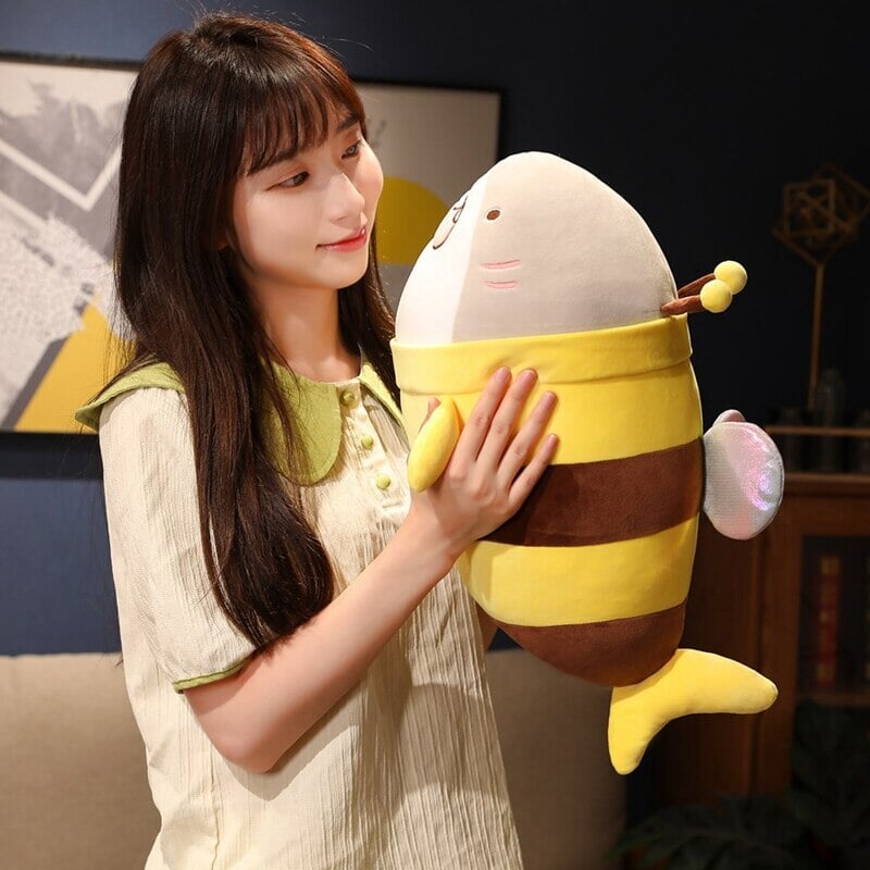 Cute Chonky Half Shark Half Bee Plushie