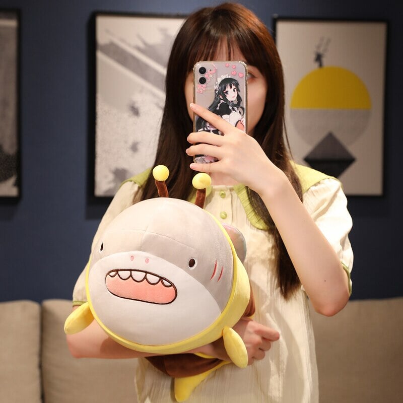 Cute Chonky Half Shark Half Bee Plushie