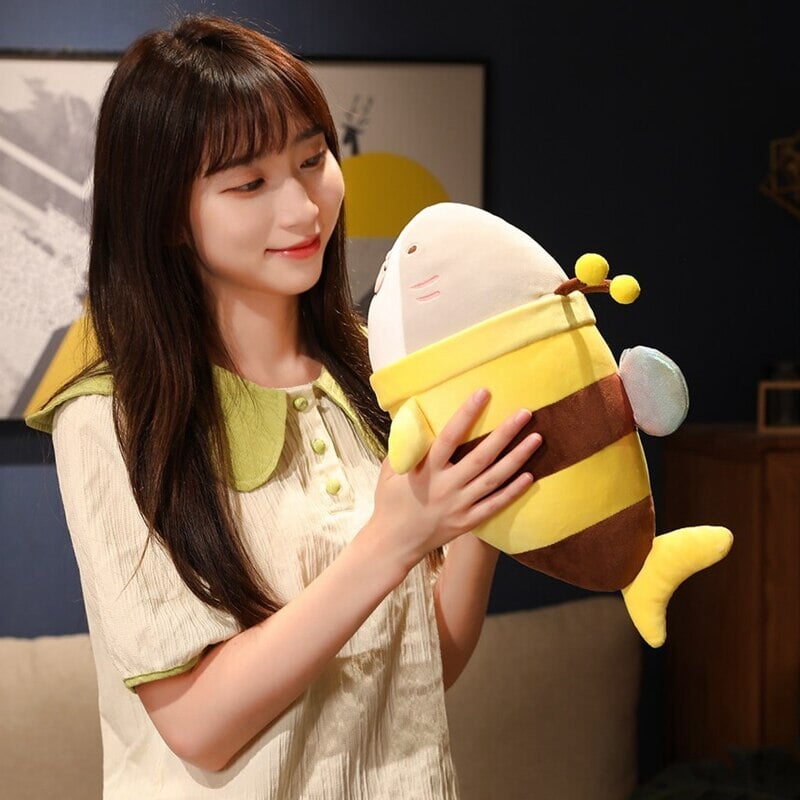 Cute Chonky Half Shark Half Bee Plushie