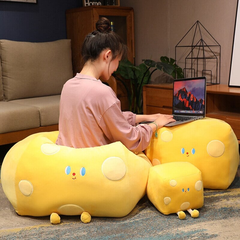 Cute Cube Cheese Block Plushie