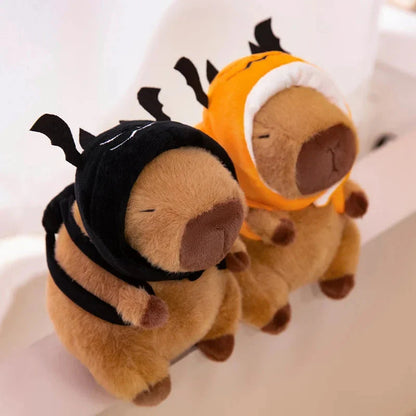 Cute Halloween Pumpkin Hat Bat Capybara Plush