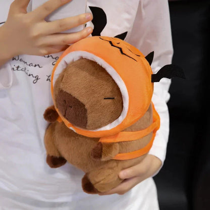 Cute Halloween Pumpkin Hat Bat Capybara Plush