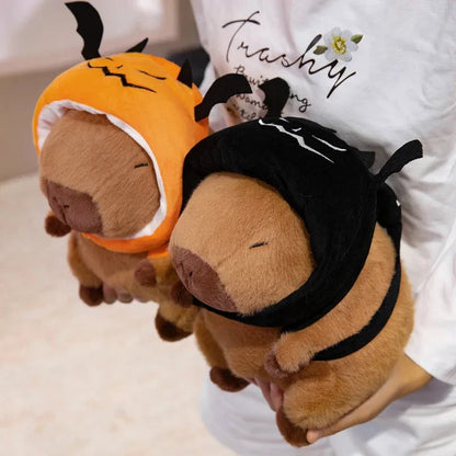 Cute Halloween Pumpkin Hat Bat Capybara Plush